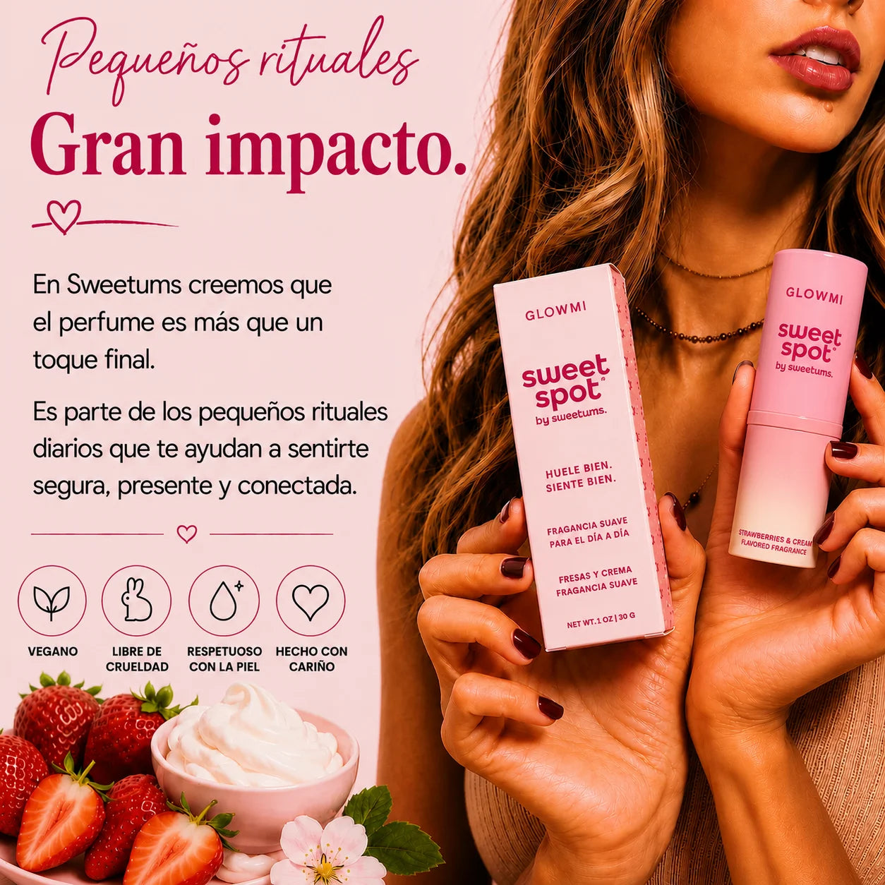 Glowmi™|Bálsamo vegano de Frutilla Para labios, cuerpo y piel íntima